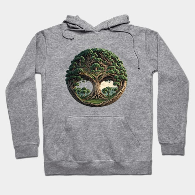 Isometric Vintage Geometric Since Vintage Established Tree Forest Hoodie by Flowering Away